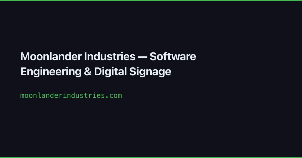 Moonlander Industries — Engineering & Cloud Infrastructure